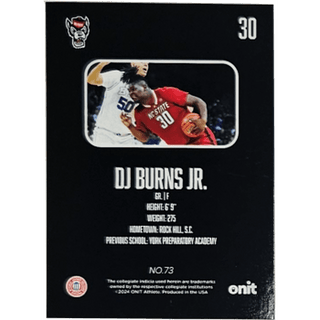 DJ Burns Jr.: 2024 ONIT NC State Basketball Blackout Card