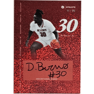 DJ Burns Jr.: 2024 ONIT NC State Basketball Autograph Numbered 15/110