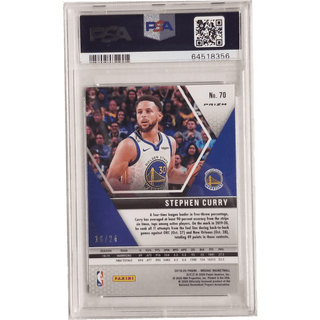 Stephen Curry: 2019 Panini Mosaic Purple Snakeskin #70 PSA 9