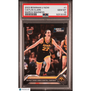 Caitlin Clark 2023 Bowman U Now March Madness #1 PSA 10