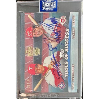 Ivan Rodriguez, Jonny Bench 2020 Topps Archives Signature Series Certified Dual Autographs