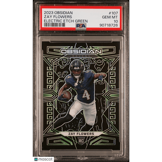 Zay Flowers 2023 Panini Obsidian #107 PSA 10