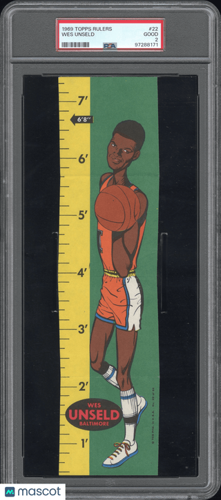 Wes Unseld 1969 Topps Rulers #22 PSA 2