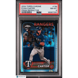 Evan Carter 2024 Topps Chrome #136 PSA 8