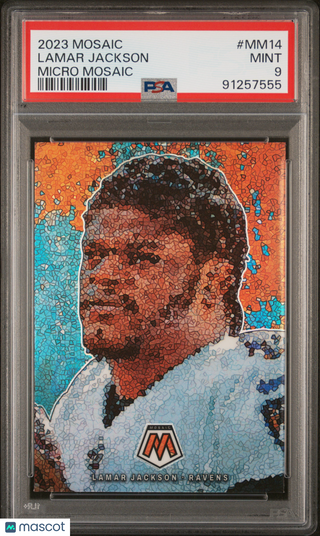 Lamar Jackson 2023 Panini Mosaic Micro Mosaic #MM14 PSA 9