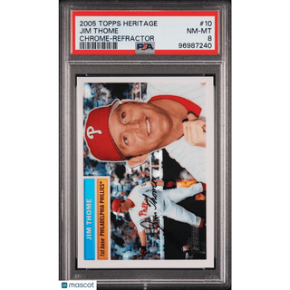 Jim Thome 2005 Topps Heritage Chrome #10 PSA 8