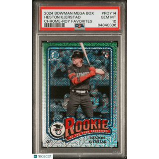 Heston Kjerstad 2024 Bowman Mega Box Chrome Rookie Of The Year Favorites #ROY14 PSA 10