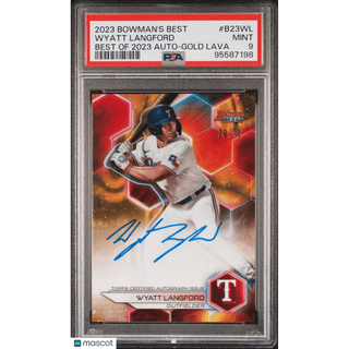 Wyatt Langford 2023 Bowman's Best, Best Of 2023 Autographs #B23WL PSA 9