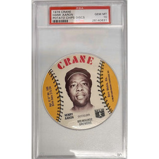 Hank Aaron 1976 Crane Potato Chips Disc PSA 10