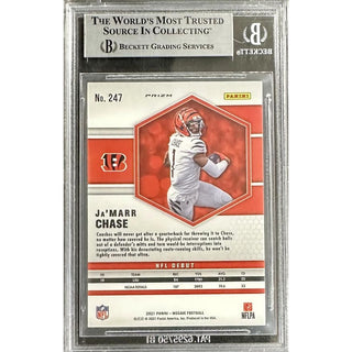 Ja'Marr Chase DEB 2021 Panini Mosaic Mosaic Reactive Blue #247 BGS 9