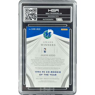 Jason Kidd 2020-21 Panini Immaculate Award Winners #IAW-JKD HGA 9.0