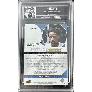 Jonathan Kuminga 2021 Upper Deck SP Authentic Employee Exclusive Future Watch Autograph #UD-JK HGA 9.5