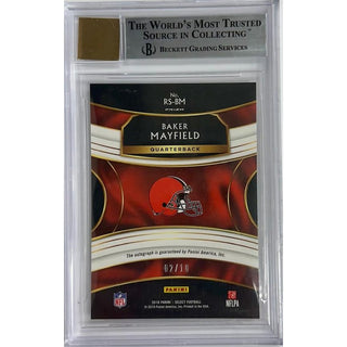 Baker Mayfield 2018 Select Rookie Signatures Prizm Tie Dye #12 BGS 9