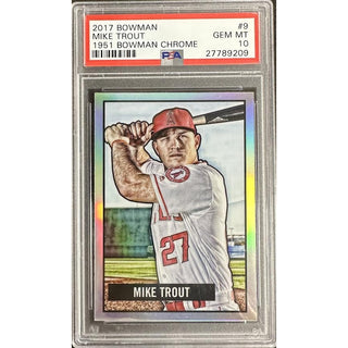 Mike Trout 2017 Bowman 1951 Bowman Chrome #9 PSA 10