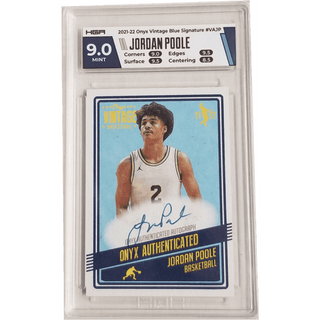 Jordan Poole: 2021-22 Onyx Vintage Blue Signature #VAJP HGA 9.0