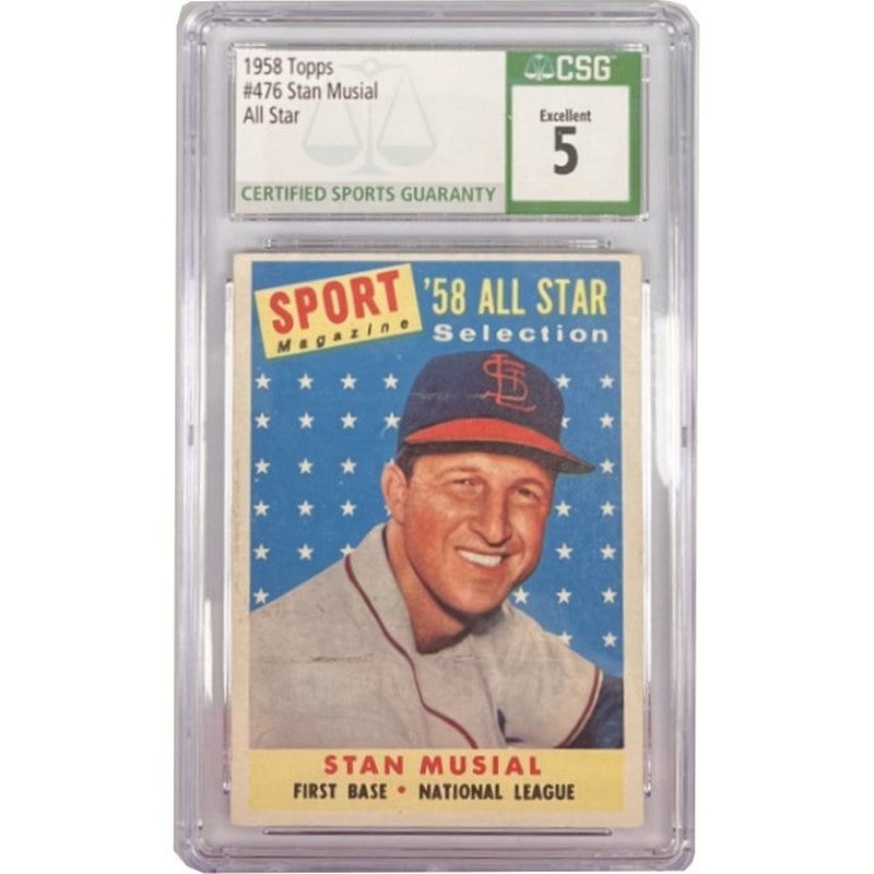 1958 Topps #476 Stan Musial All-Star Sport Magazine PSA A Graded Baseball  Card