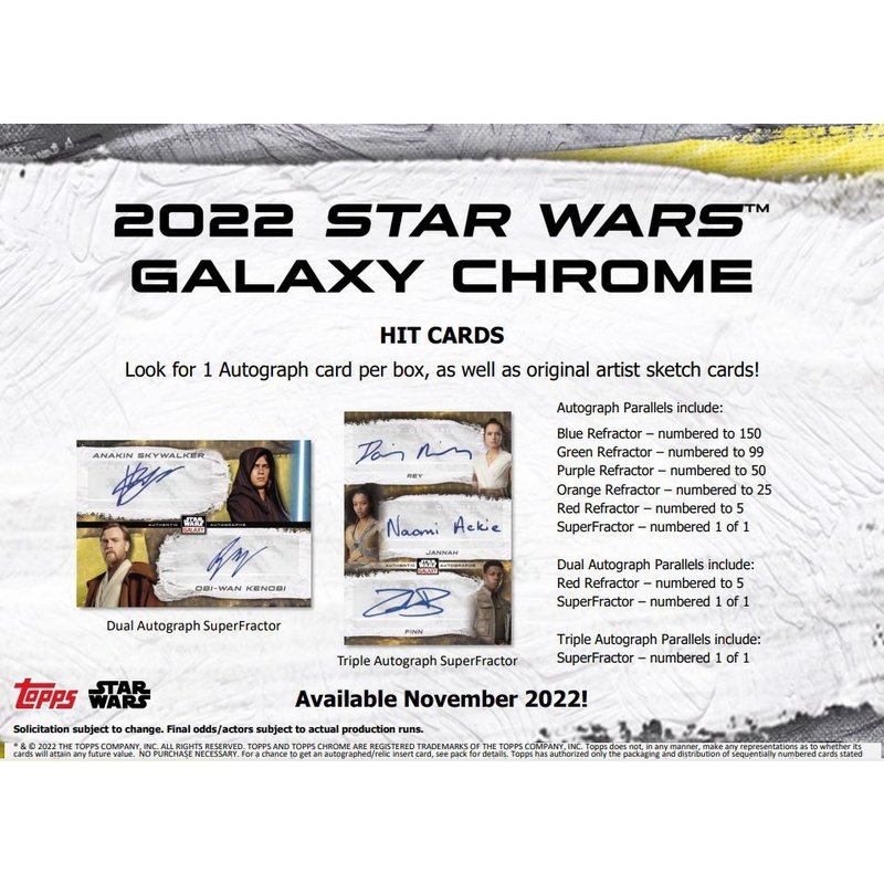 2022 Topps Star Wars Chrome Galaxy Hobby Box – CARDIACS Sports