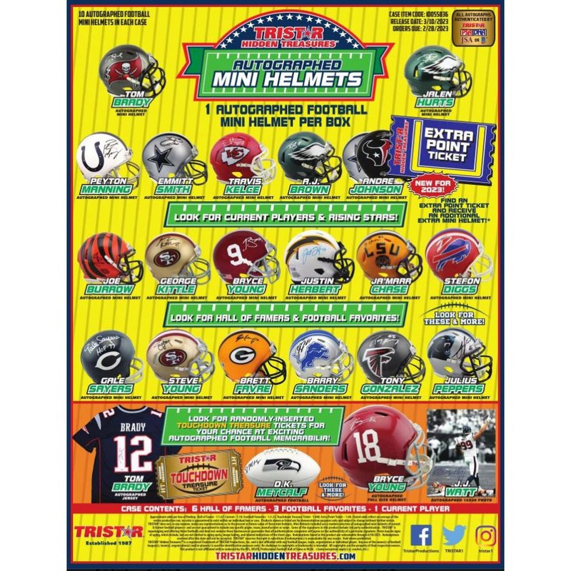 2023 Tristar Hidden Treasures Football Autographed Mini Helmet Box