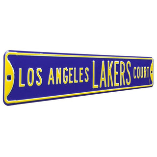 Los Angeles Lakers Steel Street Sign-LOS ANGELES LAKERS CT Purple