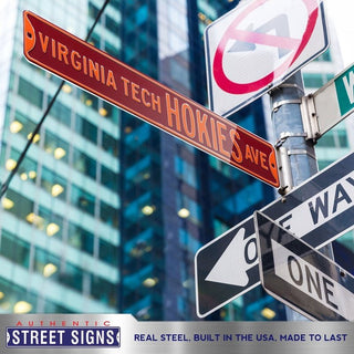 Virginia Tech Hokies Steel Street Sign-VIRGINIA TECH HOKIES AVE