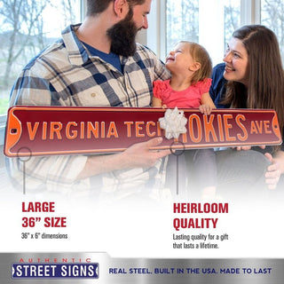 Virginia Tech Hokies Steel Street Sign-VIRGINIA TECH HOKIES AVE