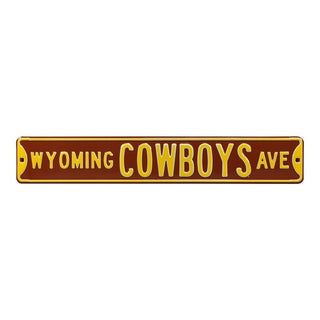 Wyoming Cowboys Steel Street Sign-WYOMING COWBOYS AVE Brown