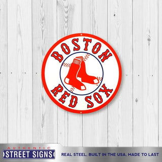 Boston Red Sox Laser Cut Steel Logo Spirit Size-Circle