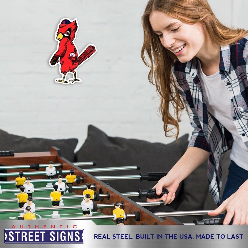 Authentic Street Signs St. Louis Cardinals Angry Bird Steel Logo Sign